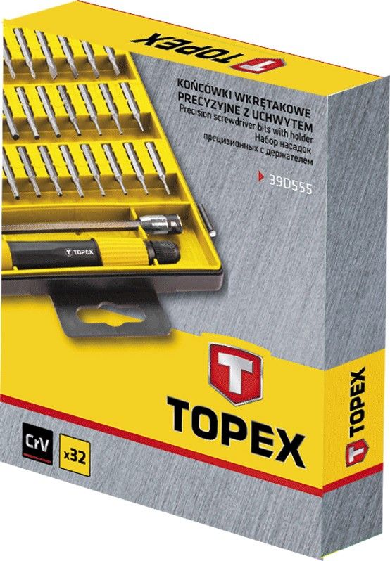 Набір біт TOPEX, прецизійні, 32 од., бітотримач, 30 біт 30 мм, кейс