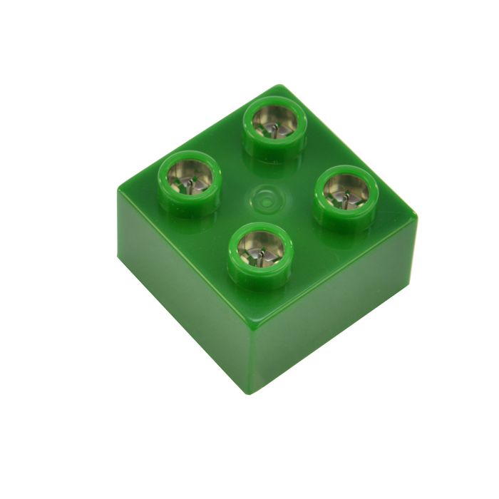 Цеглинки 2х2  LIGHT STAX Junior з LED підсвіткою Expansion Зелені M04004