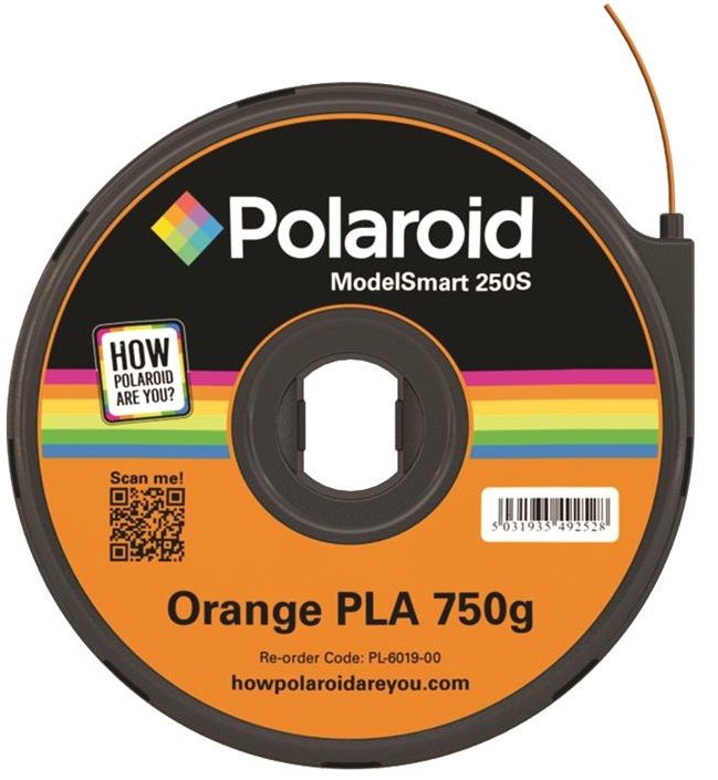 Картридж з ниткою Polaroid ModelSmart 250s, 1.75мм / 0.75кг, PLA, помаранчевий