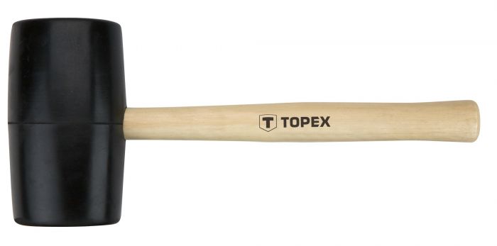 Киянка гумова TOPEX, обух 900 г, діаметр обуху 72 мм, рукоятка дерев'яна, 338 мм