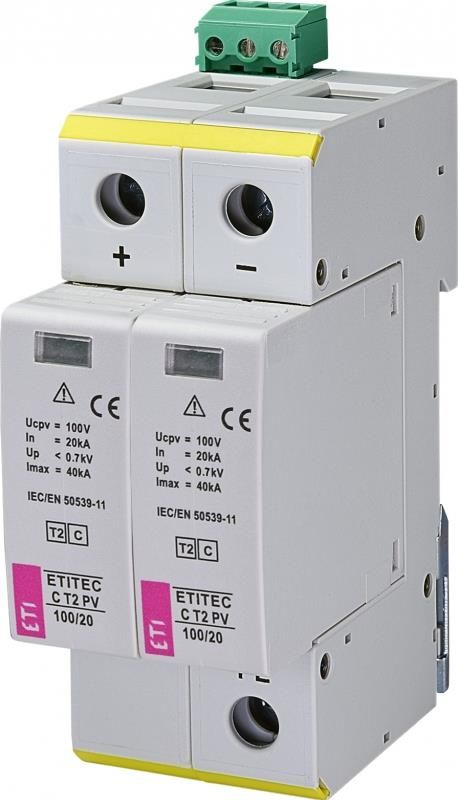Обмежувач перенапруги ETI ETITEC C T2 PV 550/20 RC (для соняч.батарей)