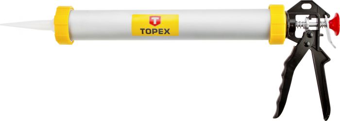 Пістолет для герметиків TOPEX, 600 мл, матеріал алюмінієво-сталевий, робоча частина 380 мм