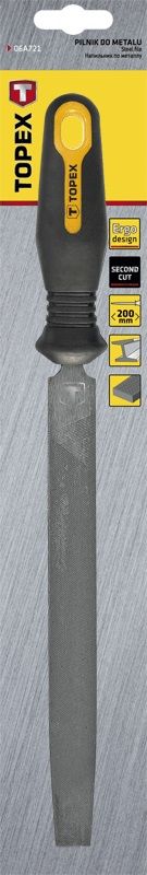Напилок по металу TOPEX, плоский, тримач двокомпонентний, 200 мм