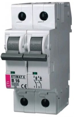 Автоматичний вимикач ETI  ETIMAT 10  DC 2p  C 40A (6 kA)
