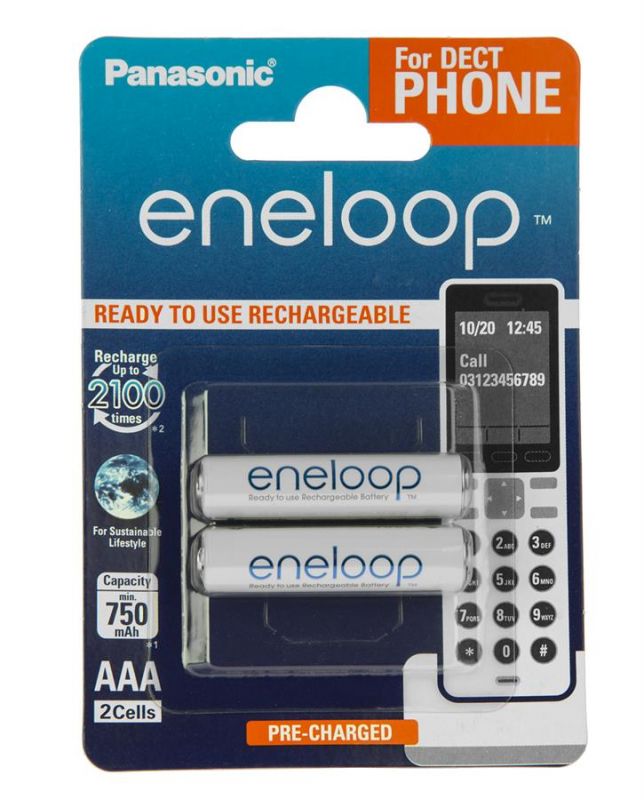 Акумулятор Panasonic Eneloop AAA 750 2BP mAh NI-MH Dect Series