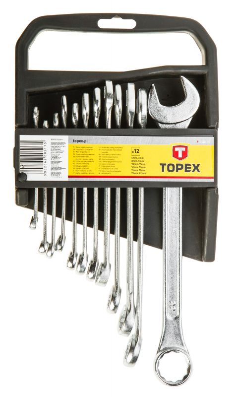 Ключі гайкові TOPEX, набір 12 од., комбіновані, 6-22 мм
