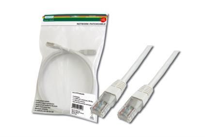 Патч-корд DIGITUS CAT 5e UTP, 0.5м, AWG 26/7, PVC, білого кольору