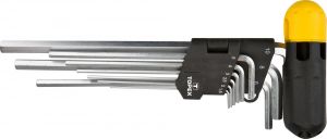 Ключі шестигранні TOPEX, набір 9 од., 1.5-10 мм, рукоятка для ключів, довгі