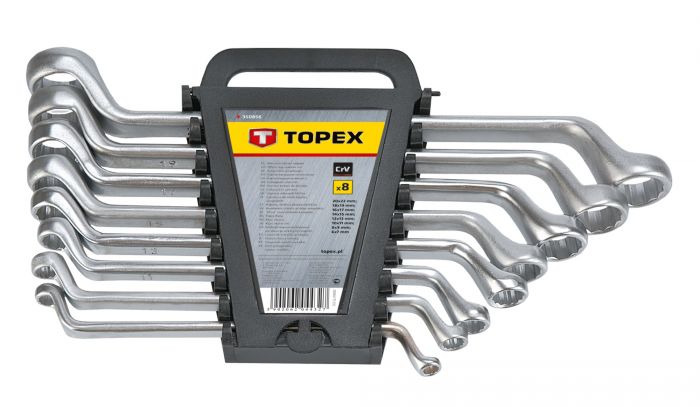 Набiр ключiв накидних вигнутих TOPEX, 6-22 мм,  8 шт.