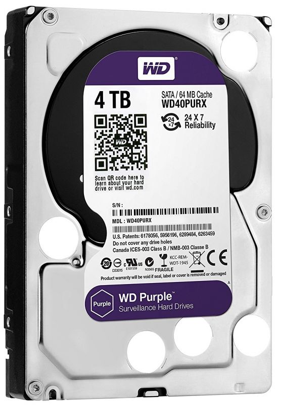 Жорсткий диск WD  4TB 3.5" 5400 64MB SATA Purple Surveillance