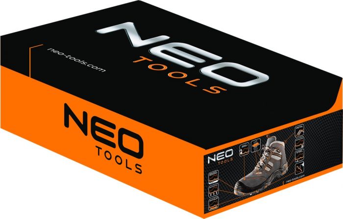 Черевики робочі Neo Tools, замш, антипрокол, сталевий підносок до 200 Дж, клас захисту S1P SRC, р.45