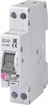 Диференційний автоматичний вимикач KZS 1M SUP C 10/0,01 тип A (6kA) (верхнє з'єднання)