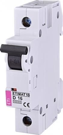 Автоматичний вимикач ETIMAT 10  1p D 16А (10 kA)