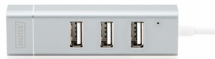 Концентратор-адаптер DIGITUS USB Type-C, 3xUSB+Fast Ethernet