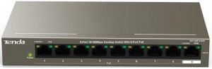 Комутатор TENDA TEF1109P-8-63W 8xFE PoE, 1xFE Uplink