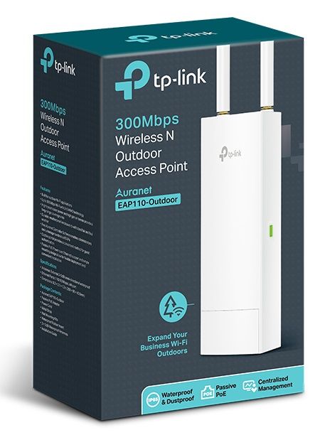 Точка доступу TP-LINK EAP110 OUTDOOR N300 1хFE LAN passive PoE зовн.