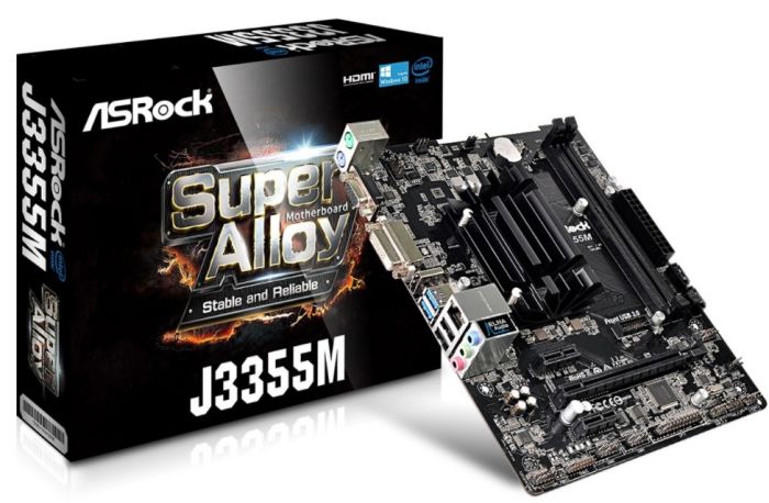 Материнська плата ASRock J3355M CPU Celeron J3355 (2.5 GHz)DC 2xDDR3 HDMI-VGA mATX