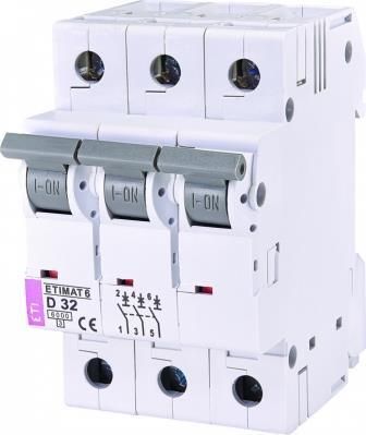 Автоматичний вимикач ETI ETIMAT 6 3p D 32A (6kA)
