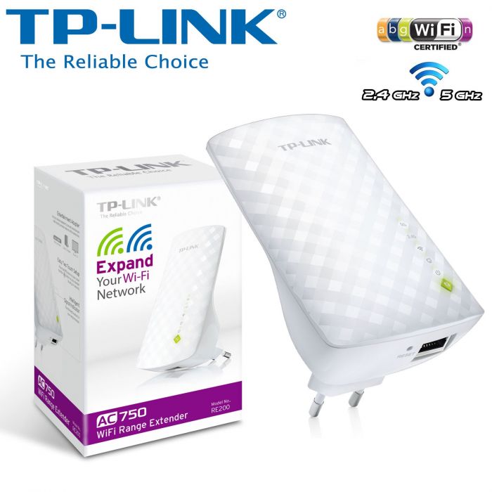Повторювач Wi-Fi сигналу TP-LINK RE200 AC750 1хFE LAN