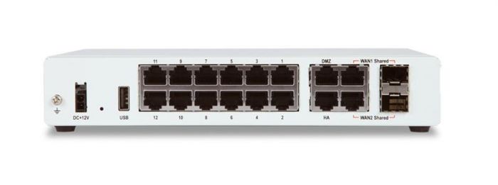Міжмережевий екран Fortinet FG-80E, 1GE x DMZ, 1GE x HA, 12GE x switch ports.