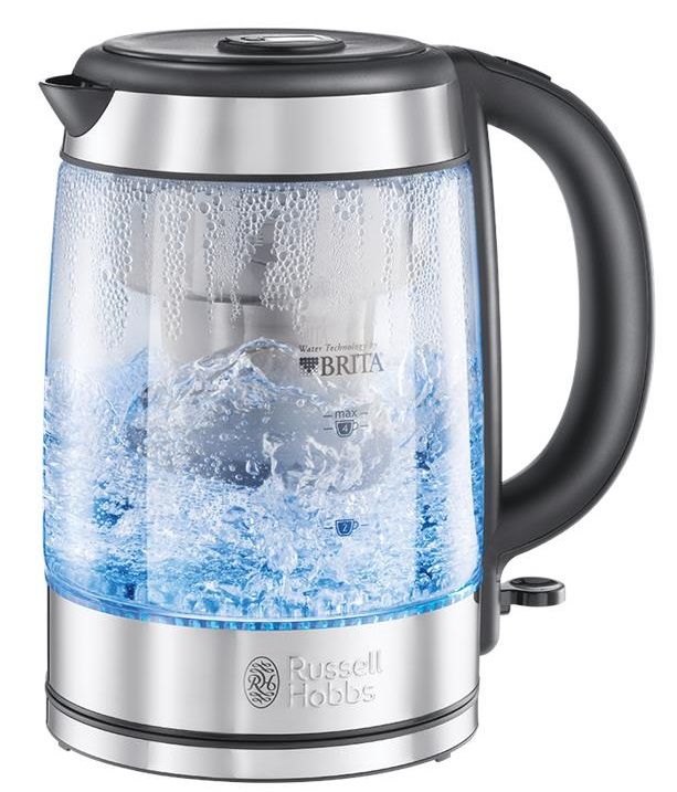 Електрочайник Russell Hobbs Clarity 1л, скло, чорний