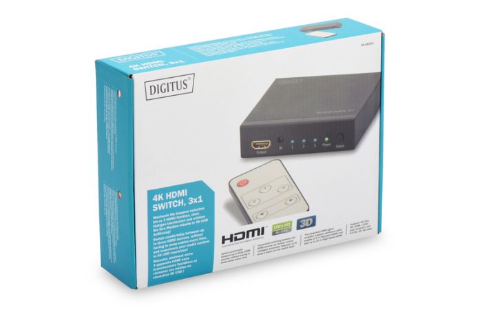 Відеокомутатор DIGITUS HDMI (INx3 - OUTx1),4K