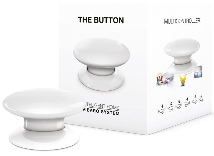 Розумна кнопка Fibaro The Button, Z-Wave, 3V ER14250, біла