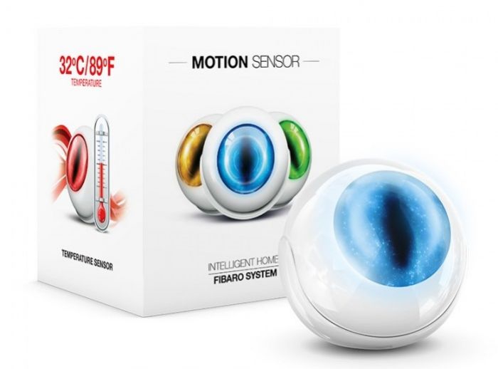 Розумний датчик руху Fibaro Motion Sensor 3в1, Z-Wave, 3V CR123A, сенсор темп. + Освітлення, білий