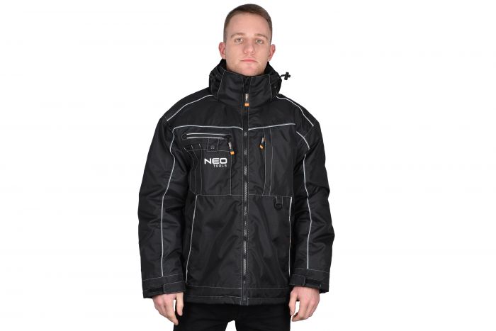 Куртка робоча Neo Oxford, розмір S / 48, водостійка, светоотраж.елем , утеплена, отстег. капюшон