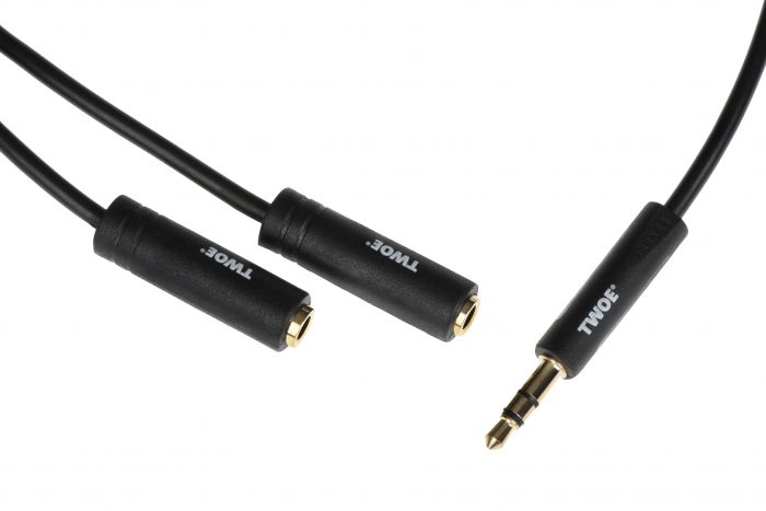 Розгалуджувач для навушників 2E Adapter 3.5 мм jack(M) x 2(F), black, 0.15m
