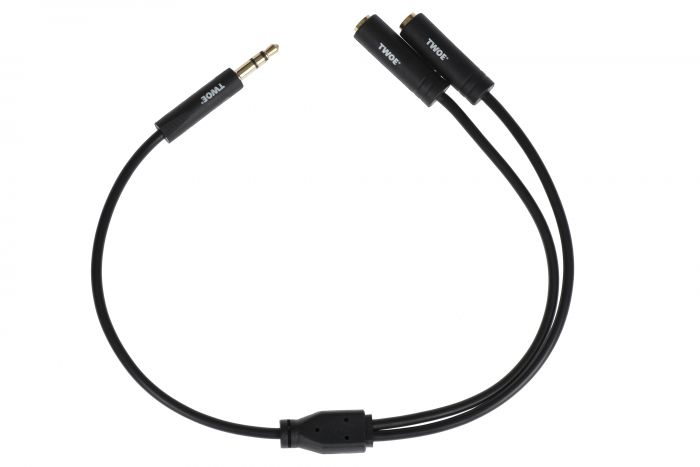Розгалуджувач для навушників 2E Adapter 3.5 мм jack(M) x 2(F), black, 0.15m