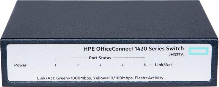 Комутатор HPE 1420 5G Switch, Unmanaged, 5xGE ports, L2, LT Warranty