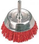 Щітка дротяна чашкова Verto, торцева, 75мм, нейлоновий дріт, з хвостовиком 6мм