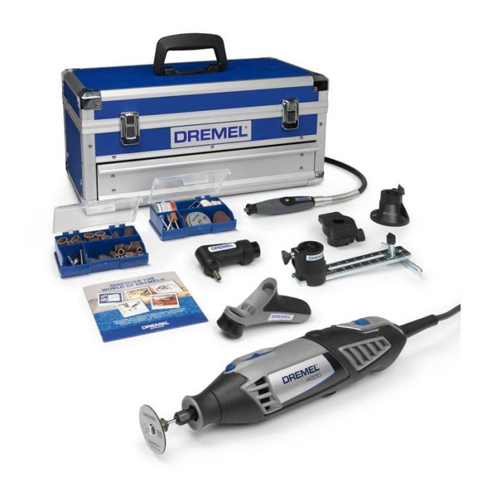 Шліфувально-гравірувальна машина Dremel 4000-6/128 Platinum, 175Вт, 5000-35000об/хв, 128 насадок