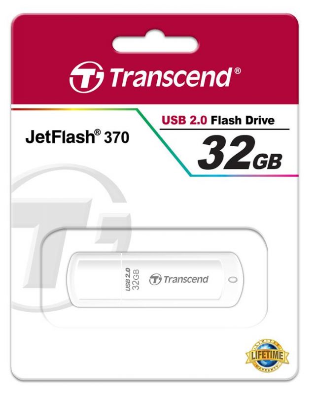 Накопичувач Transcend  32GB USB JetFlash 370 White