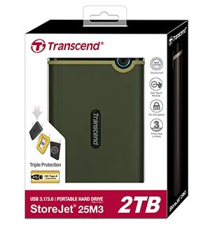 Портативний жорсткий диск Transcend 2TB USB 3.1 StoreJet 25M3 Military Green