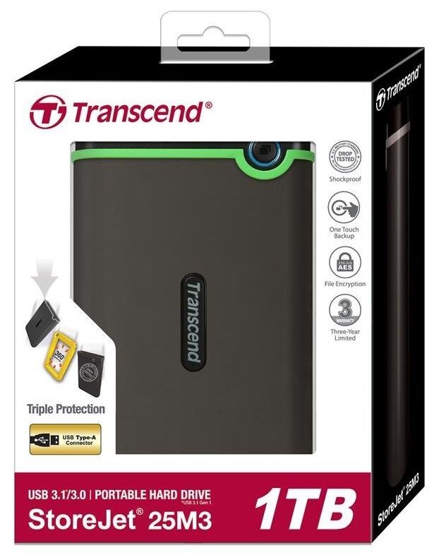 Портативний жорсткий диск Transcend 2TB USB 3.1 StoreJet 25M3 Iron Gray