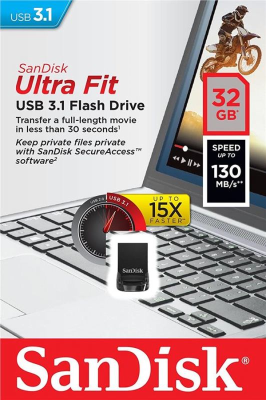 Накопичувач SanDisk   32GB USB 3.1 Ultra Fit