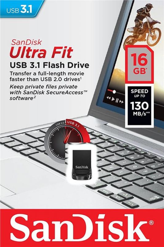 Накопичувач SanDisk   16GB USB 3.1 Ultra Fit