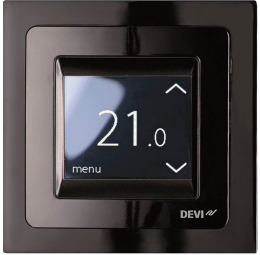 Терморегулятор DEVIreg Touch, сенсорний, 2 "екран, 85 х 85мм, макс. 16A, чорний