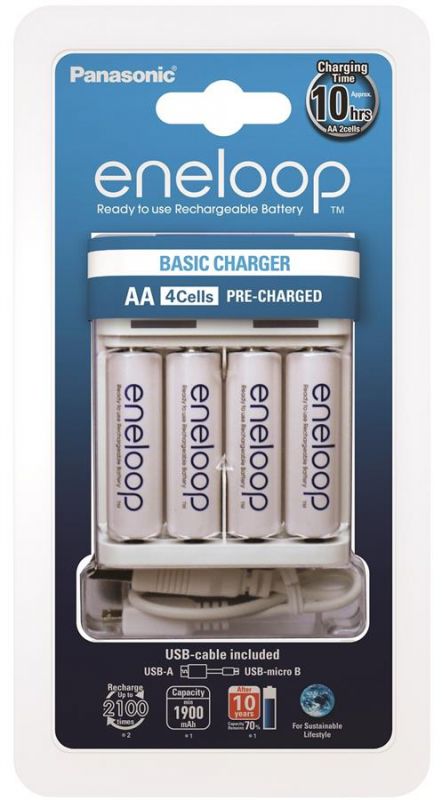 Зарядний пристрій Panasonic Basic USB Charger+eneloop 4AA 1900 mAh