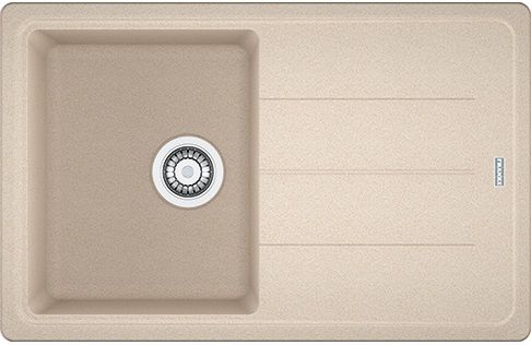 Мийка кухонна Franke Basis, фраграніт, прямокутник, з крилом, 780х500х200мм, чаша - 1, накладна, BFG 611-78, бежевий