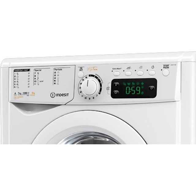 Прально-сушильна машина Indesit EWDE71280WEU, 7кг (5кг), 1200, A, 54см, Дисплей, Білий