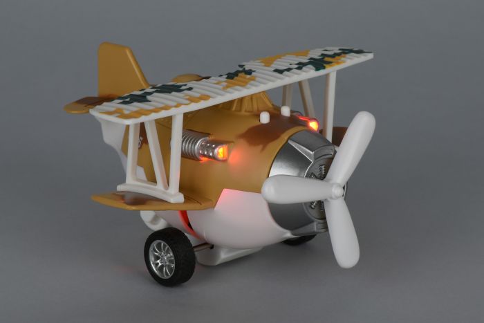 Літак металевий інерційний Same Toy Aircraft коричневий зі світлом і музикою SY8015Ut-3