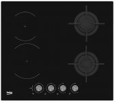 Вбудовувана комбінована поверхня Beko HILM64222S -склокераміка/Шх60см./2 електро+2 газ/чорний