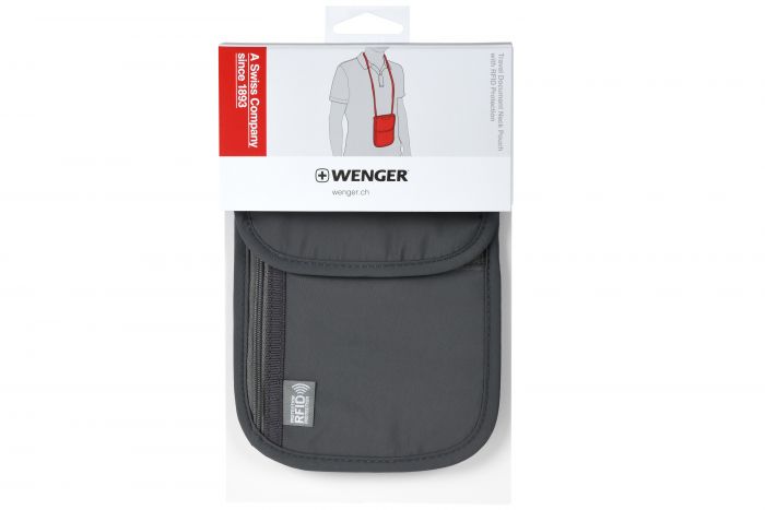 Гаманець на шию, Wenger Neck Wallet with RFID pocket, сірий