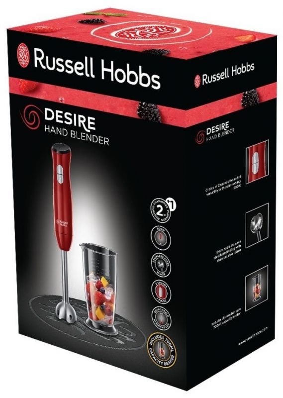 Блендер Russell Hobbs заглибний Desire 600Вт, чаша-500мл, червоний