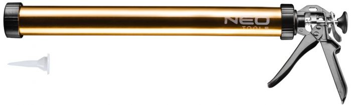 Пістолет NEO для герметиків, 600мл, сталевий-алюмінієвий корпус, обертальна ручка