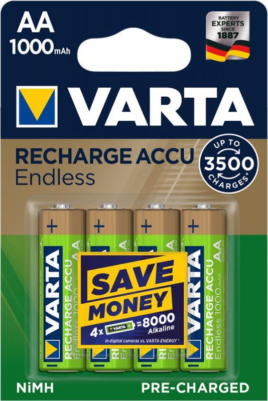 Акумулятор VARTA RECHARGEABLE ACCU ENDLESS AA 1000mAh BLI 4 NI-MH