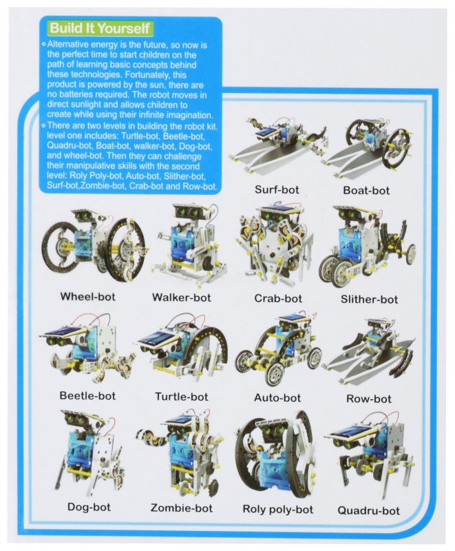 Робот-конструктор Same Toy Мультибот 14 в 1 на сонячній панелі